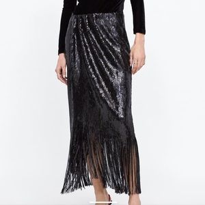 Zara Sequin Fringe Skirt (new with tags)